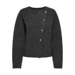 ONLY Mella L/S Strik Jakke - Dark Grey Melange