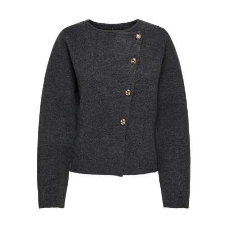 ONLY Mella L/S Strik Jakke - Dark Grey Melange