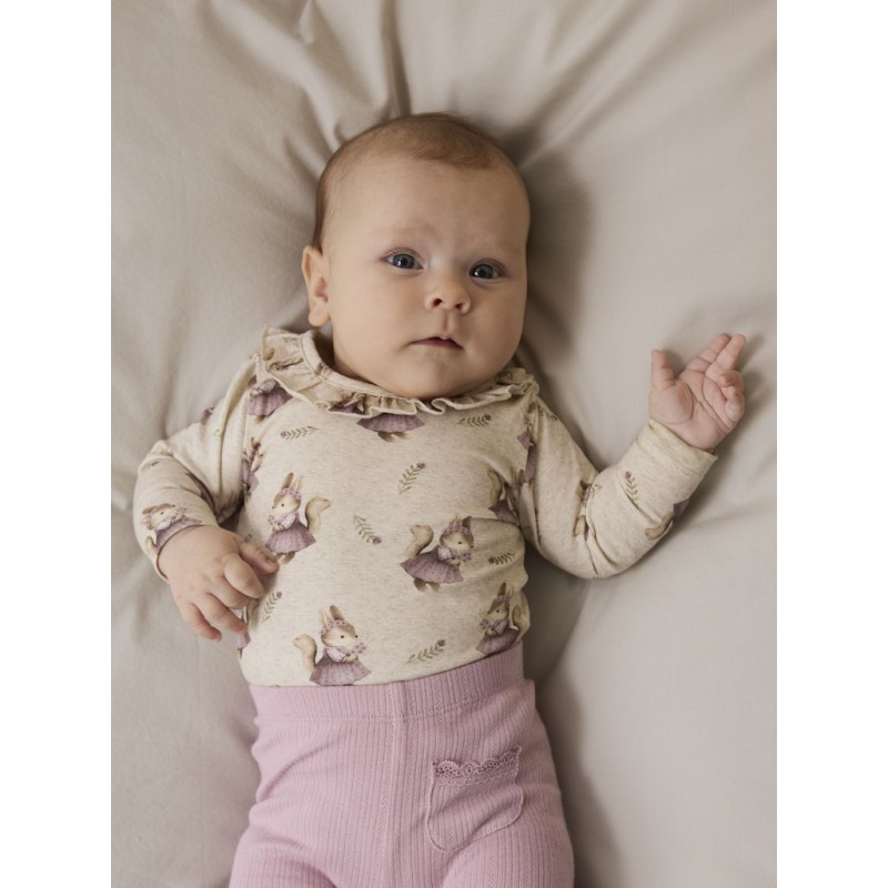 NAME IT BABY Shelly L/S Bodystocking - Peyote Melange