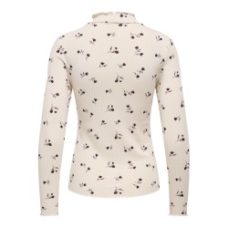 JDY Fransiska L/S Bluse - Whitecap Gray / Winetasting Flower