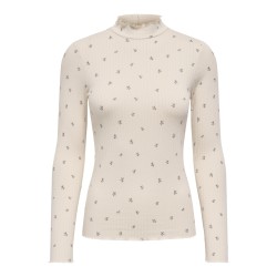 JDY Fransiska L/S Bluse - Whitecap Gray / Pink Lady Flower