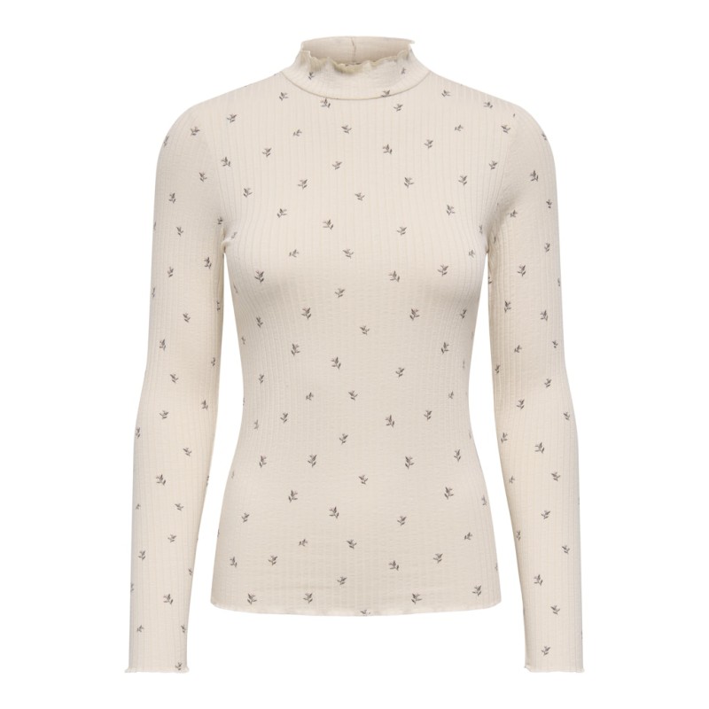 JDY Fransiska L/S Bluse - Whitecap Gray / Pink Lady Flower