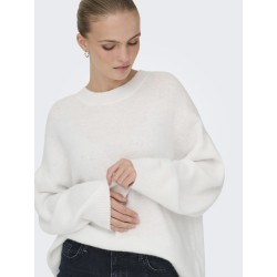 JDY Sonja L/S Strik Sweater - Cloud Dancer