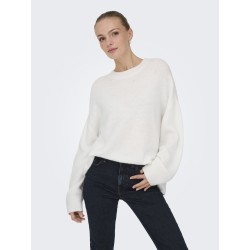 JDY Sonja L/S Strik Sweater - Cloud Dancer