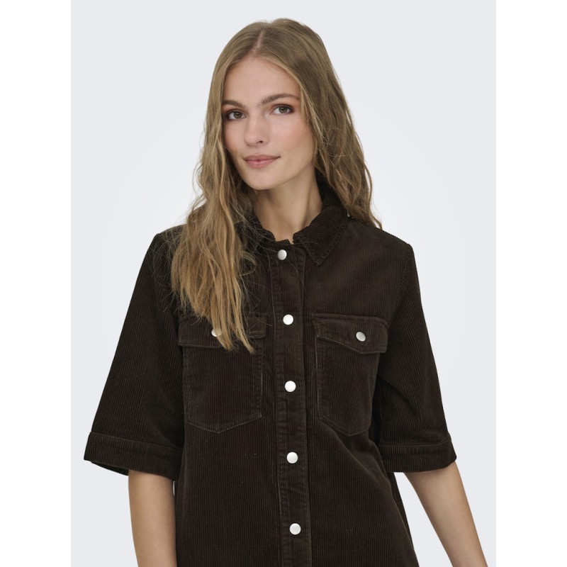 JDY Shiraz S/S Fløjl Kjole - Coffee Bean