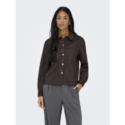 ONLY Mira L/S Imiteret Ruskind Skjorte - Coffee Bean