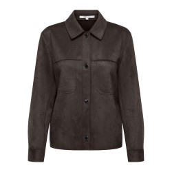 ONLY Mira L/S Imiteret Ruskind Skjorte - Coffee Bean