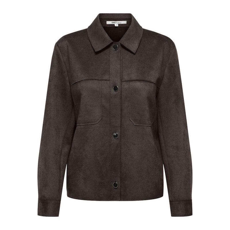 ONLY Mira L/S Imiteret Ruskind Skjorte - Coffee Bean