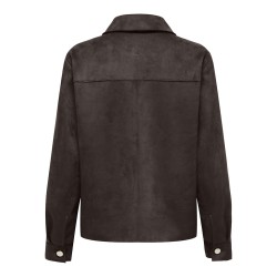 ONLY Mira L/S Imiteret Ruskind Skjorte - Coffee Bean