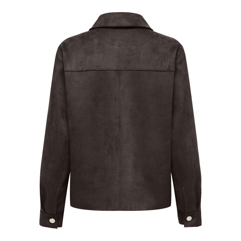 ONLY Mira L/S Imiteret Ruskind Skjorte - Coffee Bean