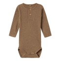 NAME IT BABY Kab L/S Bodystocking - Toasted Coconut