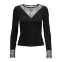 JDY Roxy L/S Blonde Top - Sort