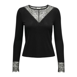 JDY Roxy L/S Blonde Top - Sort