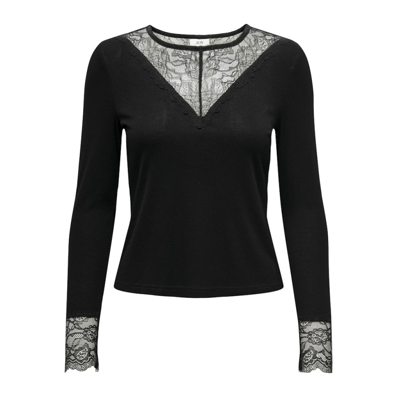 JDY Roxy L/S Blonde Top - Sort