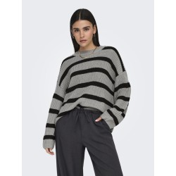 JDY Justy Stribet Strik Pullover - December Sky