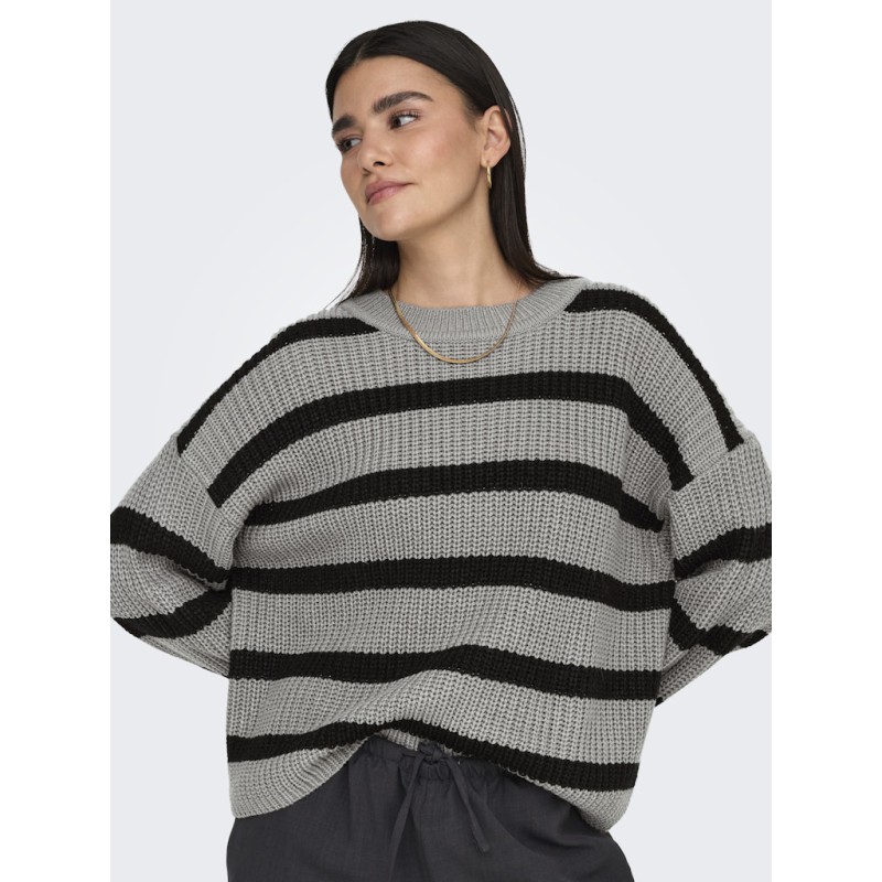 JDY Justy Stribet Strik Pullover - December Sky