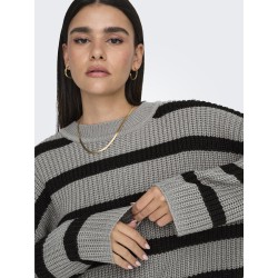 JDY Justy Stribet Strik Pullover - December Sky