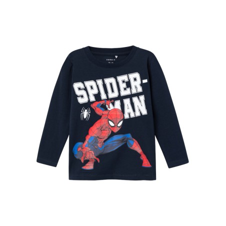 NAME IT MINI Naza Spiderman L/S Bluse - Dark Sapphire