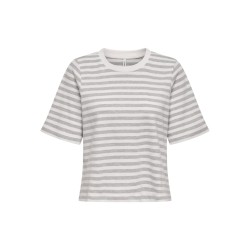 ONLY Carlina S/S T-shirt - Cloud Dancer / Light Grey Melange