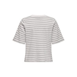 ONLY Carlina S/S T-shirt - Cloud Dancer / Light Grey Melange