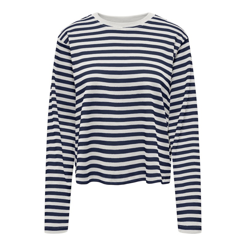 ONLY Carlina L/S Bluse - Cloud Dancer / Naval Academy