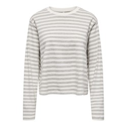 ONLY Carlina L/S Bluse - Cloud Dancer / Light Grey Melange