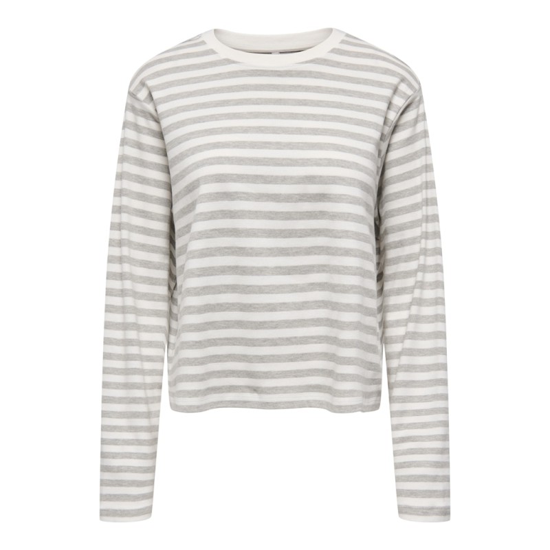 ONLY Carlina L/S Bluse - Cloud Dancer / Light Grey Melange