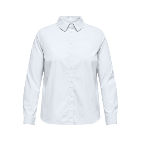 ONLY CARMAKOMA Stretchy L/S Skjorte - Bright White