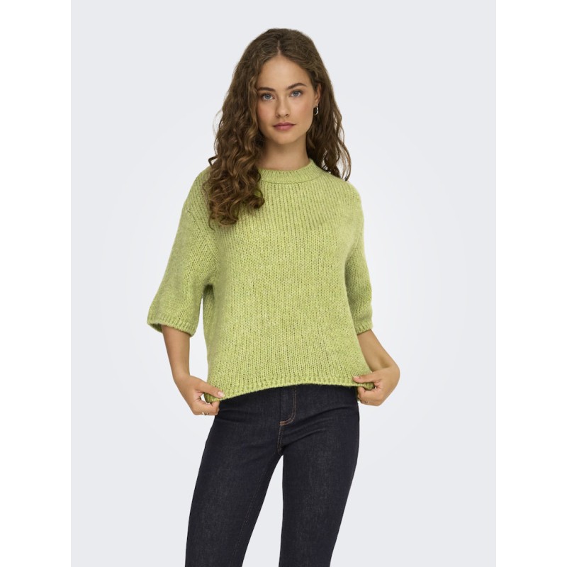 JDY Linea S/S Strik Pullover - Tarragon