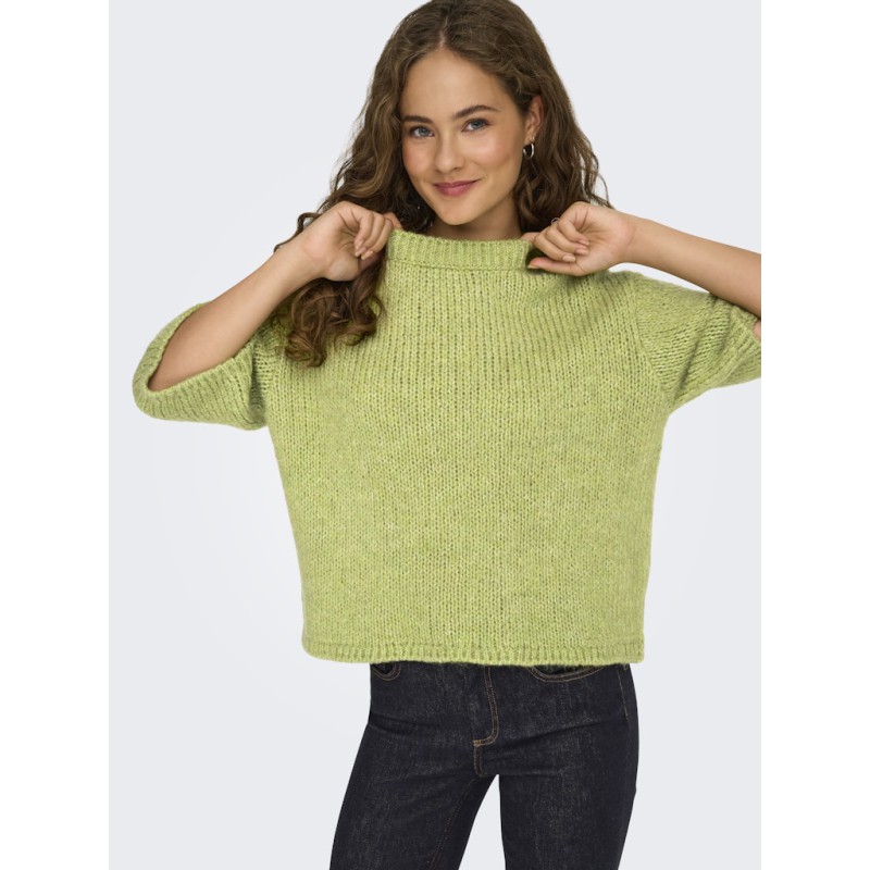 JDY Linea S/S Strik Pullover - Tarragon