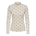 JDY Fransiska L/S Bluse - Whitecap Gray / Chocolate Torte Dots