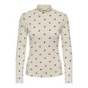 JDY Fransiska L/S Bluse - Whitecap Gray / Chocolate Torte Dots