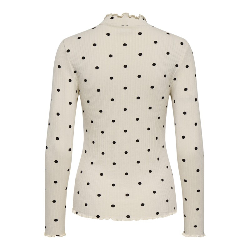 JDY Fransiska L/S Bluse - Whitecap Gray / Chocolate Torte Dots