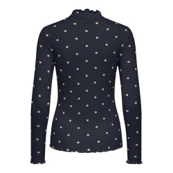 JDY Fransiska L/S Bluse - Sky Captain / Sandshell Dots