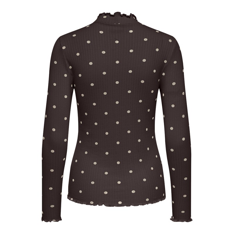 JDY Fransiska L/S Bluse - Chocolate Torte / Sandshell Dots