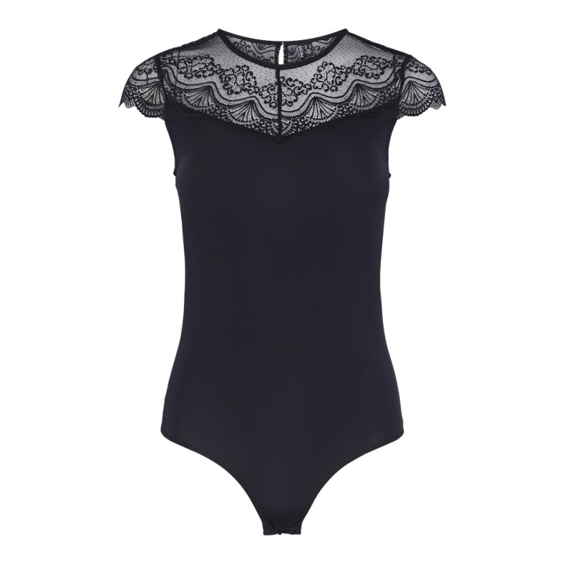 PIECES Sinna S/S Bodystocking - Sort