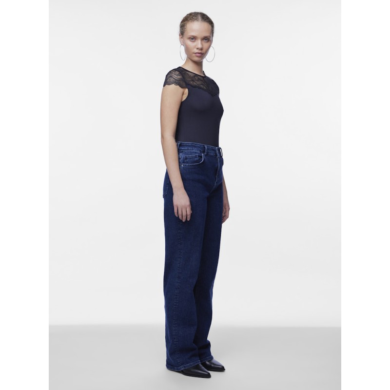 PIECES Sinna S/S Bodystocking - Sort