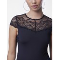PIECES Sinna S/S Bodystocking - Sort