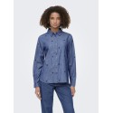 JDY Love L/S Broderet Skjorte - Medium Blue Denim / Heart
