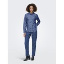 JDY Love L/S Broderet Skjorte - Medium Blue Denim / Heart