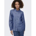 JDY Love L/S Broderet Skjorte - Medium Blue Denim / Heart