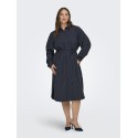 ONLY CARMAKOMA Krimmi L/S Skjortekjole - Naval Academy / Stripes