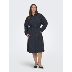 ONLY CARMAKOMA Krimmi L/S Skjortekjole - Naval Academy / Stripes