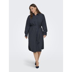 ONLY CARMAKOMA Krimmi L/S Skjortekjole - Naval Academy / Stripes