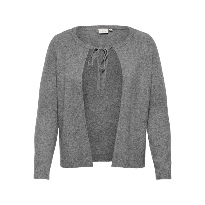 ONLY CARMAKOMA Jesse L/S Strik Cardigan - Medium Grey Melange