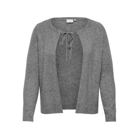ONLY CARMAKOMA Jesse L/S Strik Cardigan - Medium Grey Melange