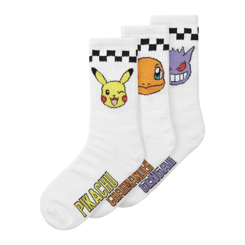 NAME IT Kids Pokemon Tennis sokker 3-pak - Bright White