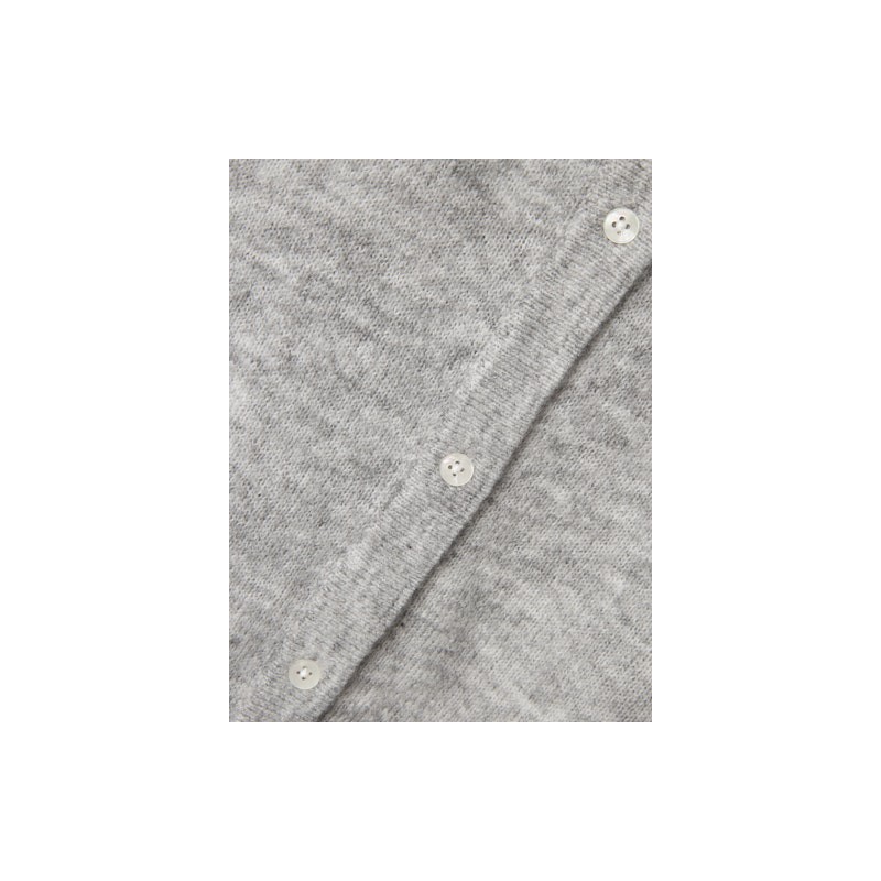 LMTD pige - Lodet langærmet kort strik cardigan - Light Grey Melange