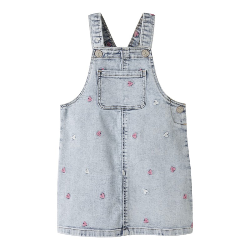 NAME IT Mini Felina Denim Overalls Kjole - Light Blue Bleached