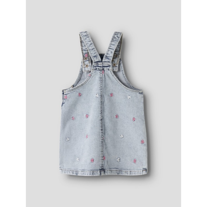 NAME IT Mini Felina Denim Overalls Kjole - Light Blue Bleached